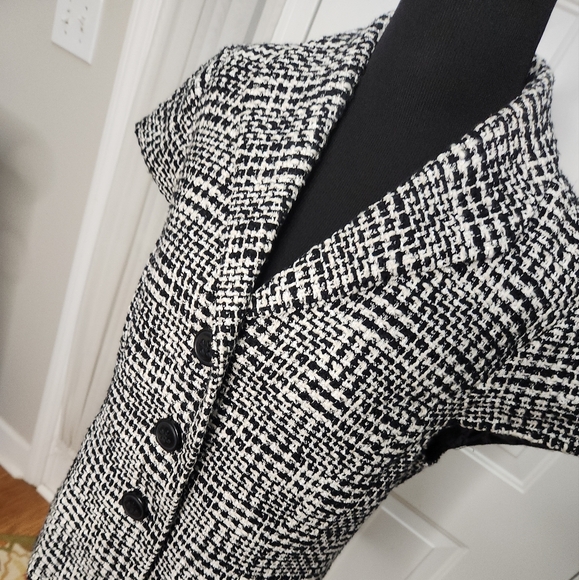 NWT Coldwater Creek Black and White Tweed Boucle Jacket  Size 10 - Picture 3 of 8